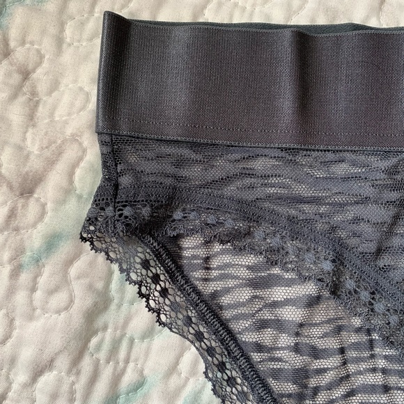 🍉Victoria’s Secret panties, semi sheer, dark grey, tiger print, L, NWT - Picture 2 of 7